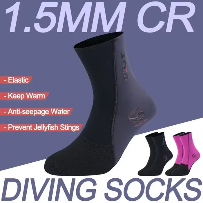 1 paire de chaussettes de plongée unisexes en néoprène CR