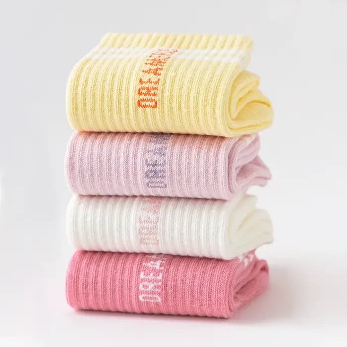 5 paires de chaussettes pour filles, chaussettes mi-mollet sportives et respirantes, avec double barre et lettres, chaussettes colorées pour enfants et étudiants