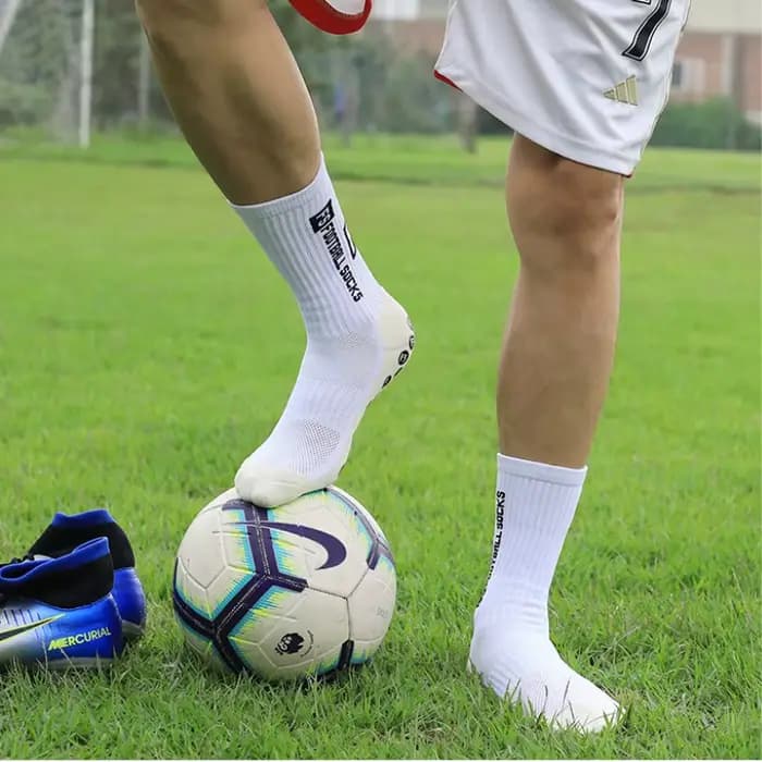 4 paires de chaussettes de football pour hommes avec grip antidérapant