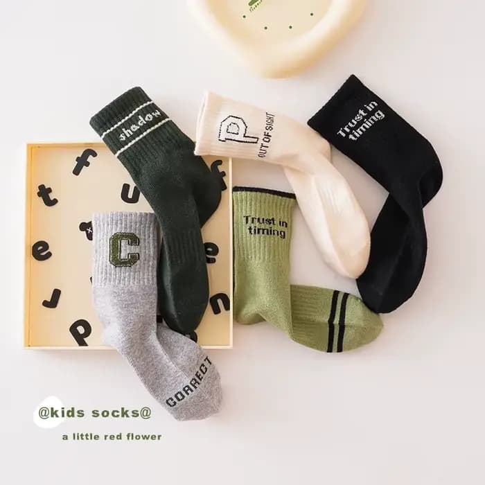 5 paires lettre sport enfants garçons chaussettes à la mode Cool mignon vitalité confortable doux respirant chaussettes pour enfants garçons filles