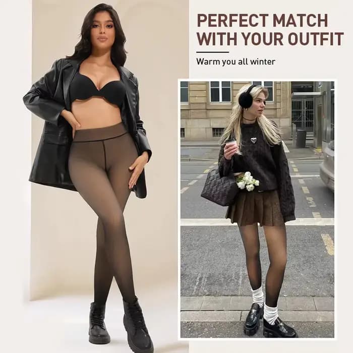 Collants thermiques doublés polaire