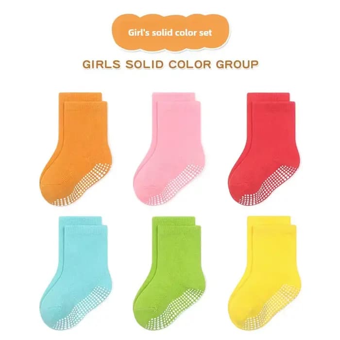 6 paires de chaussettes antidérapantes pour enfants