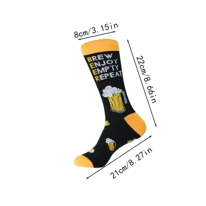 1 paire de chaussettes en verre de bière noir