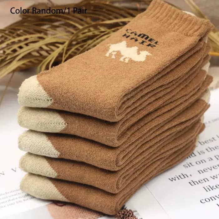 1 paire de chaussettes en laine épaisse pour hommes/femmes