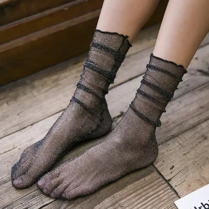 Chaussettes rétro brillantes pour femmes