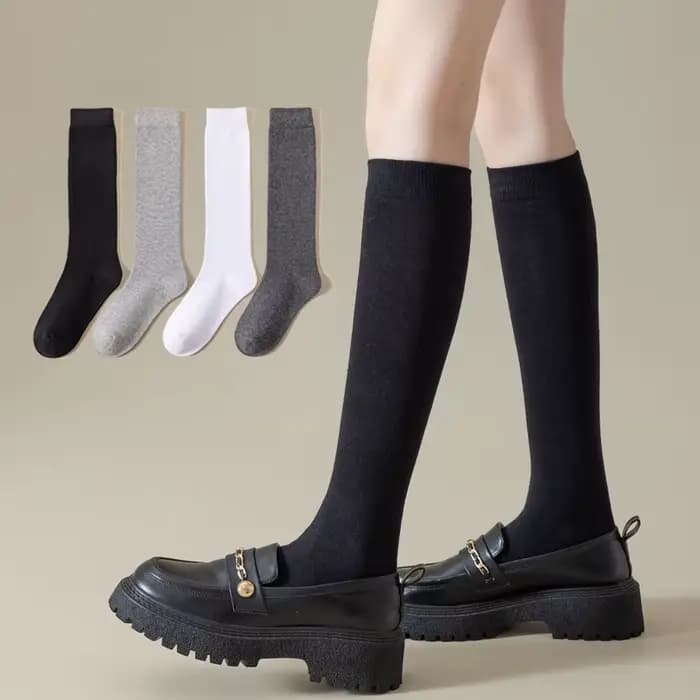 Femmes chaussettes longues dames mode sous le genou haute JK