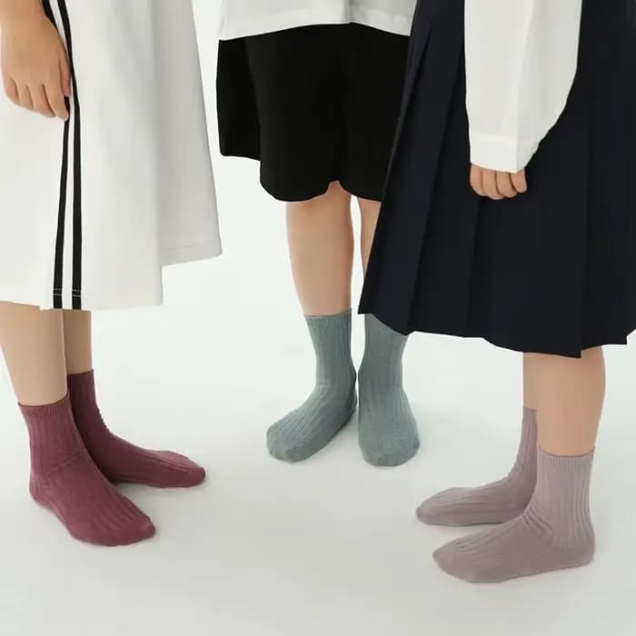 1485 chaussettes pour enfants 5 paires/lot couleur unie