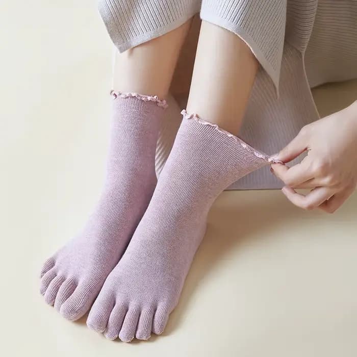 Chaussettes à cinq doigts en coton pour femmes