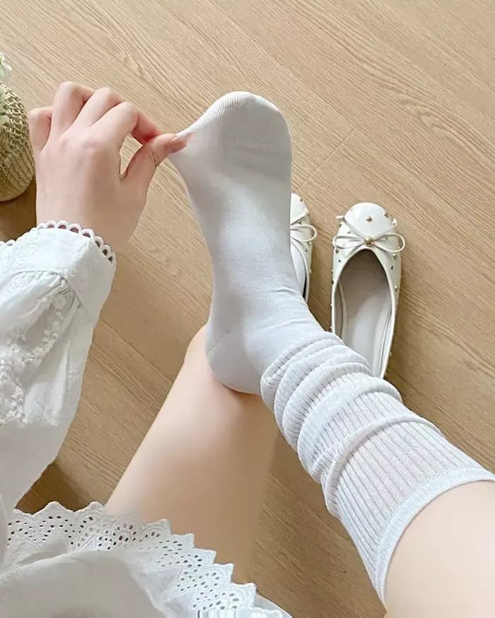 Chaussettes côtelées amples