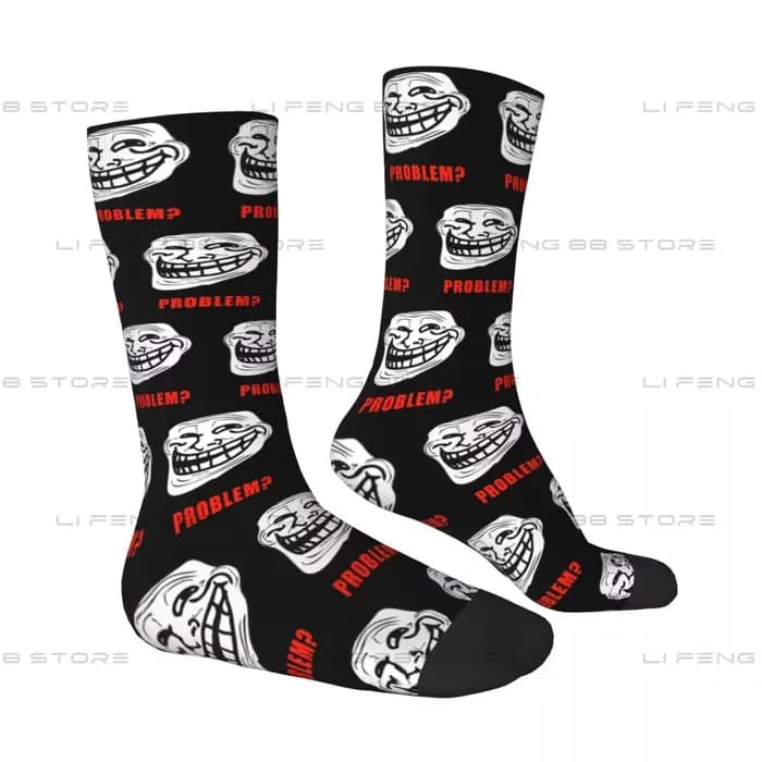 Chaussettes d'hiver unisexes drôles Trollface, Meme Rage, Comic, Funny Troll Joke, Internet, Imaging Happy Socks, Street Style, Elin Sock