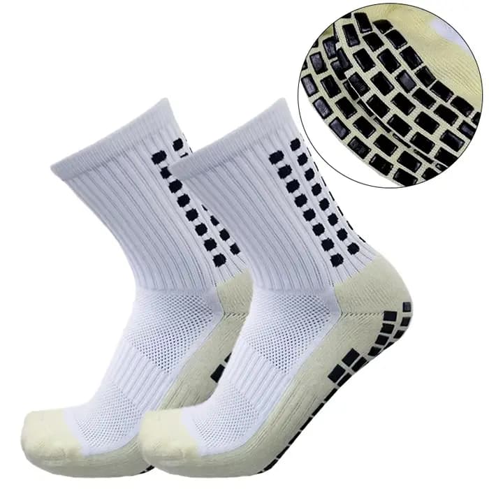 Chaussettes de football antidérapantes en coton pour hommes