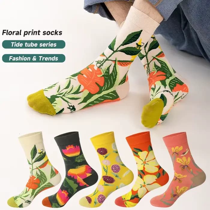 Chaussettes drôles pour hommes femmes Couple amusant confortable fou nouveauté mode respirant imprimé Graffit coton
