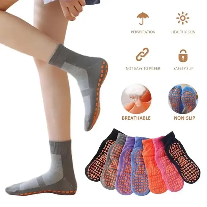 Chaussettes antidérapantes en coton pour enfants et adultes
