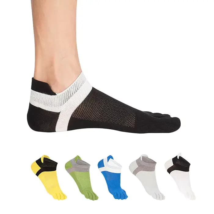 Chaussettes à cinq doigts pour hommes, en coton, courtes, antidérapantes, anti-friction, de haute qualité, invisibles, chaussettes de cheville, Meia Calcetines