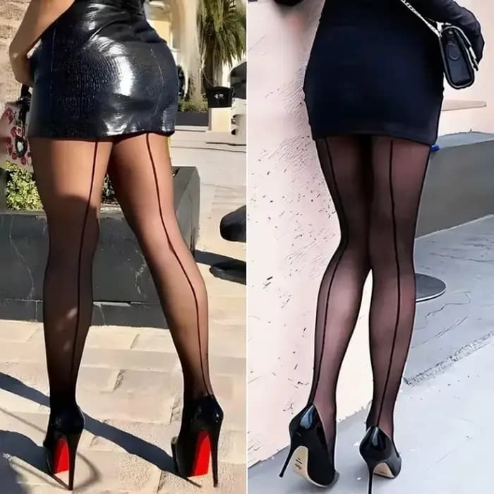 Calcetines collants femme avec ligne arrière