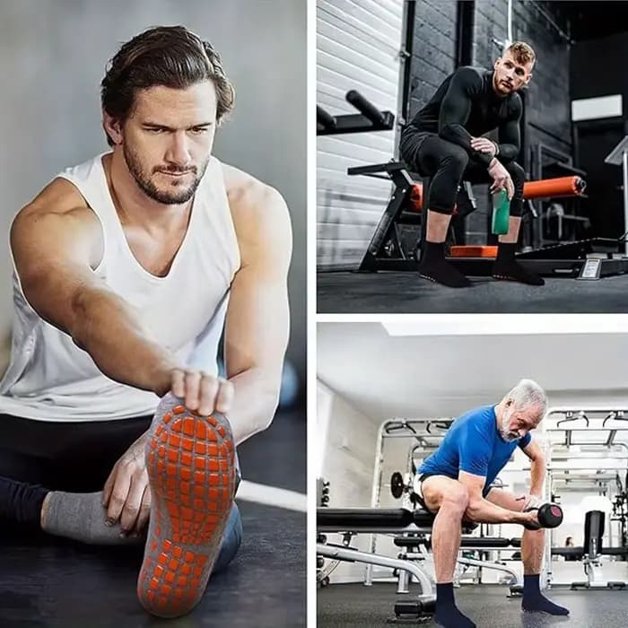 1 paire de chaussettes antidérapantes pour hommes