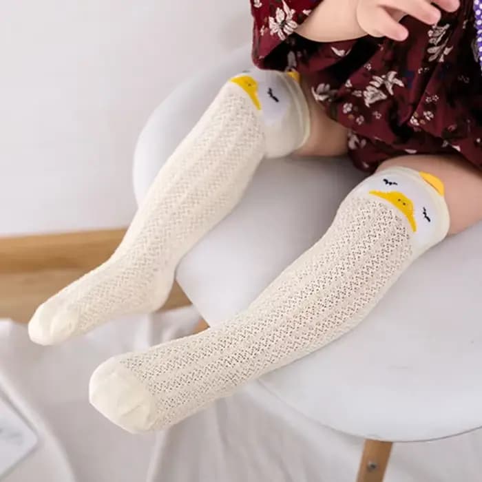 Chaussettes longues et douces pour nouveau-né fille et garçon, jambières en coton fin et maille, pour l'été