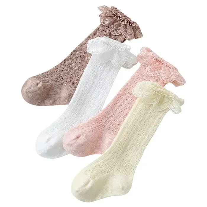 Chaussettes Hautes en Dentelle pour Bébé