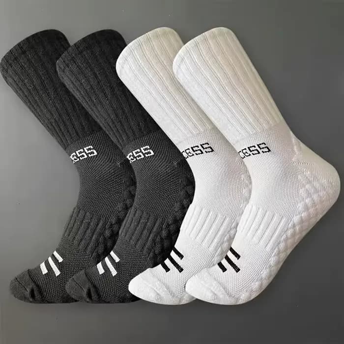 4 paires de chaussettes de sport noires et blanches pour hommes et femmes