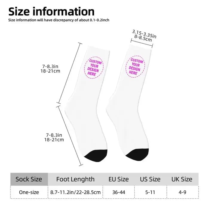 Personnalisez le Logo de la Photo personnalisé texte hommes femmes chaussettes d'équipage unisexe drôle concevoir vos