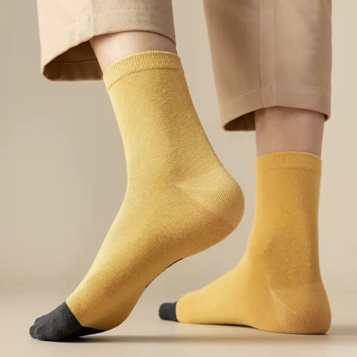 10 paires de chaussettes 100% coton, semelle intermédiaire rayée quatre saisons pour hommes, chaussettes de sport respirantes en coton absorbant la sueur