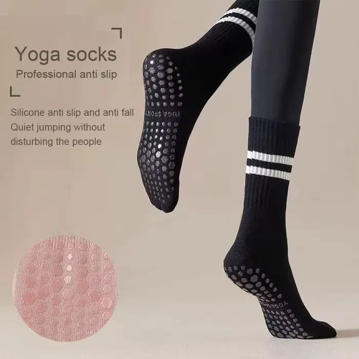 Chaussettes de sport en coton à tube moyen, 8 couleurs, en silicone non ald, pour le fitness d'intérieur, la gymnastique, la danse, le pilates, le yoga, l'astronomie professionnelle