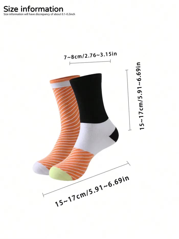 2 paires de chaussettes à sushi saumon
