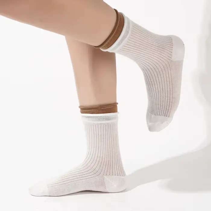 Chaussettes Simples en Coton pour Femme