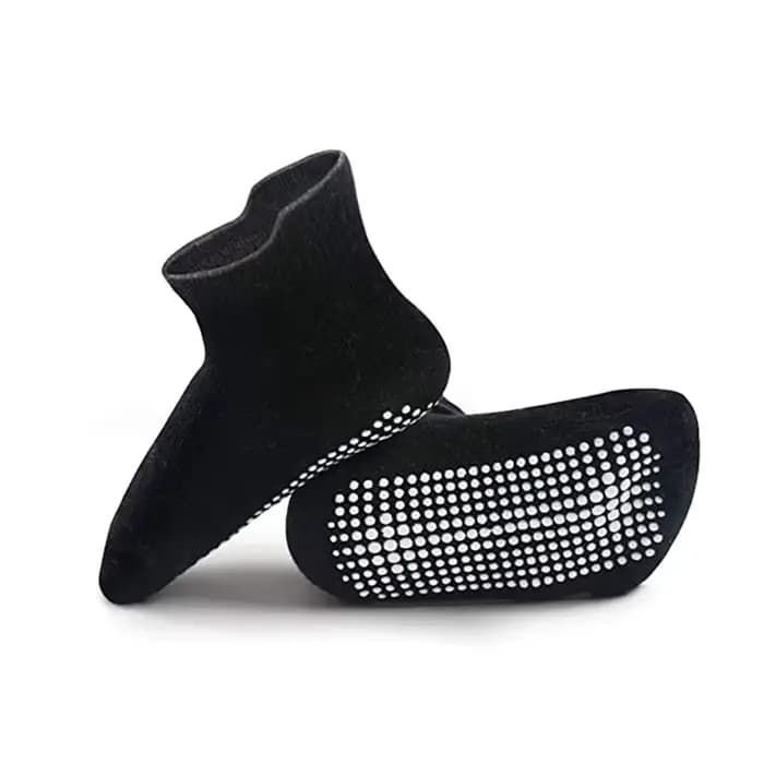 12 paires de chaussettes antidérapantes à points de colle noires