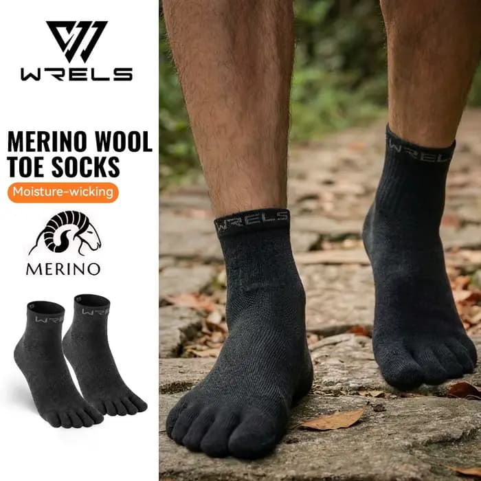 WRELS 1/2/3 paires de chaussettes à cinq doigts en laine mérinos pour hommes et femmes