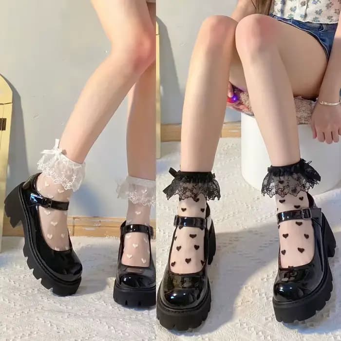 Chaussettes d'été en maille transparente pour femmes