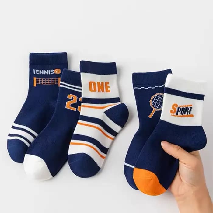 Chaussettes mi-tube en coton respirant pour enfants
