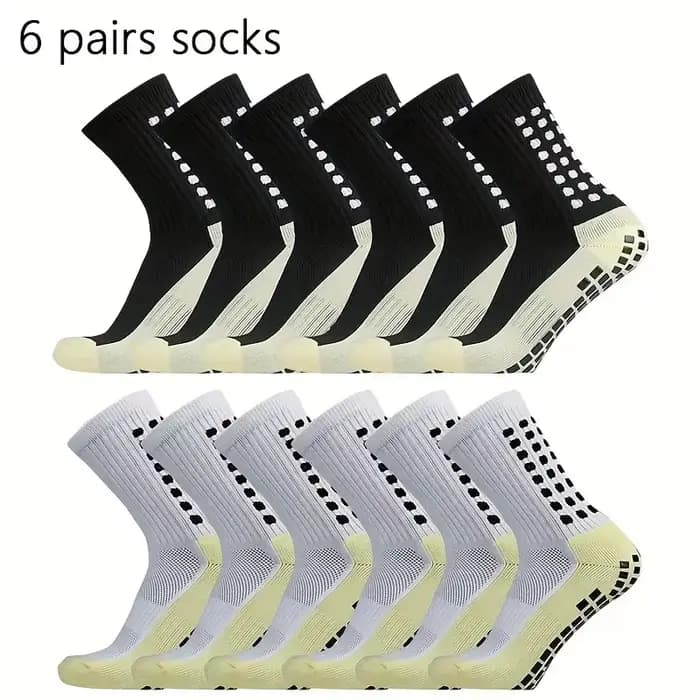 6 paires de chaussettes de Football professionnelles antidérapantes en Silicone pour hommes et femmes, respirantes, pour Sports de plein air, poignée de Football