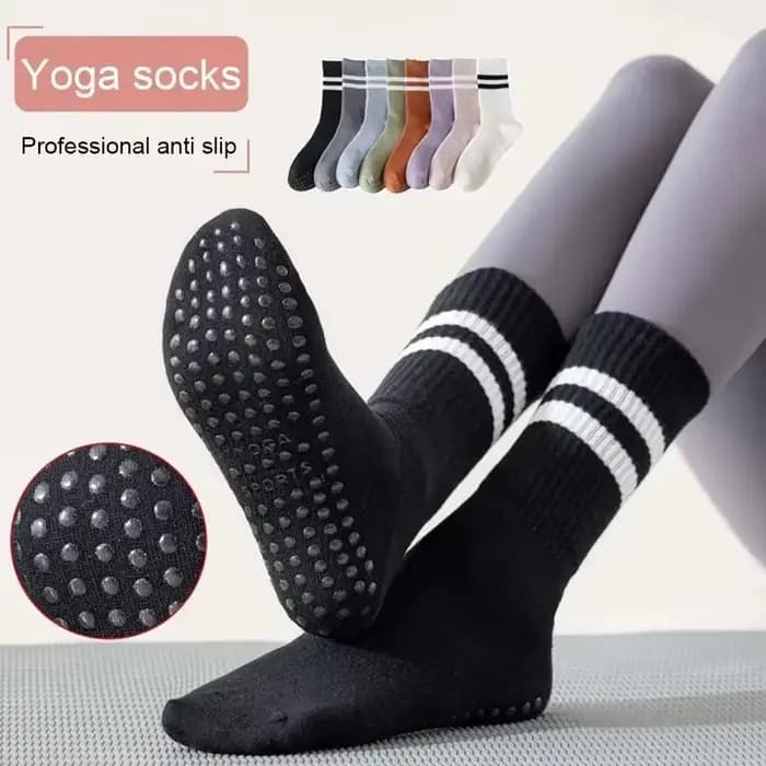 1/2/3/4 paires de chaussettes de sport en coton, mi-tube, professionnelles, antidérapantes, en silicone, pour fitness en salle, danse, Pilates, yoga