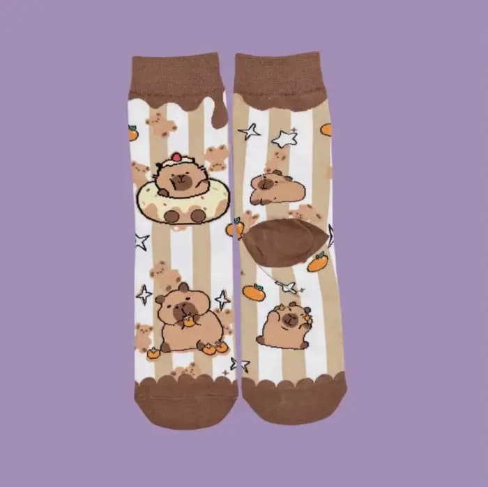 Chaussettes Capybara d'animaux de dessin animé