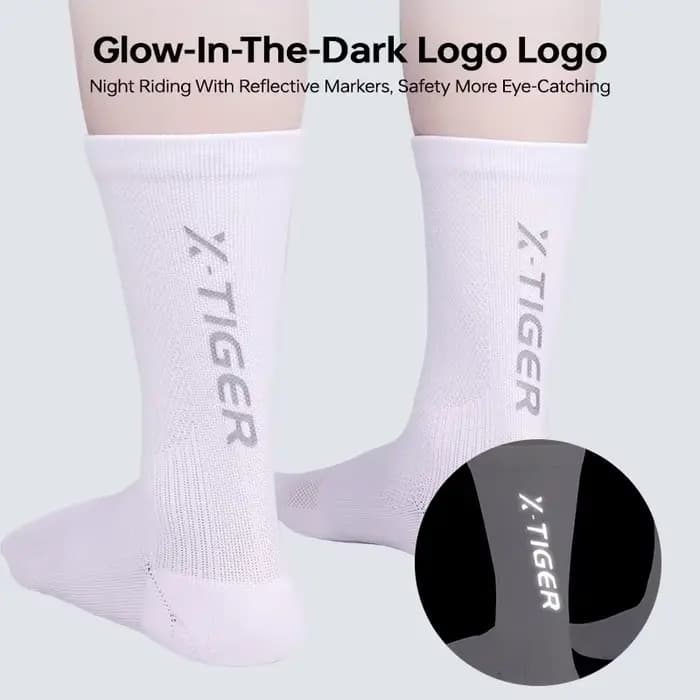 X-TIGER chaussettes de sport pour hommes chaussettes de vélo vtt anti-dérapant résistant à l'usure absorbant la sueur respirant course basket-ball football