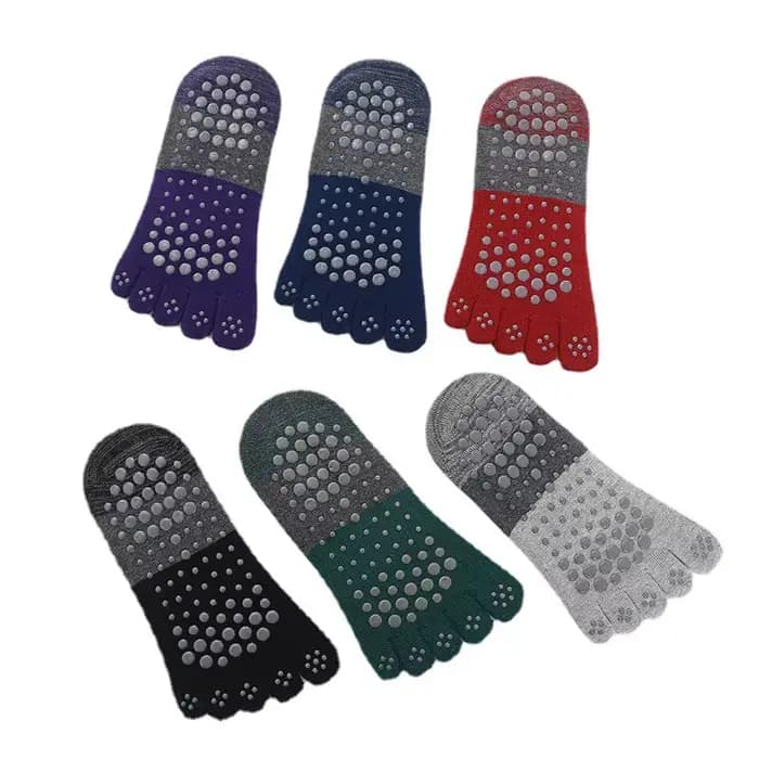 Chaussettes de Yoga à cinq doigts en Silicone