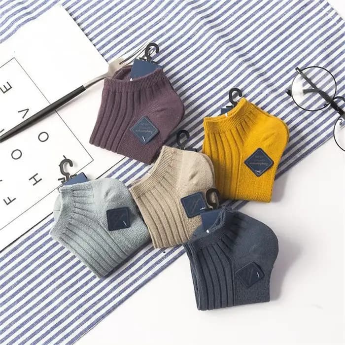 5 paires de chaussettes en coton côtelé pour hommes et femmes