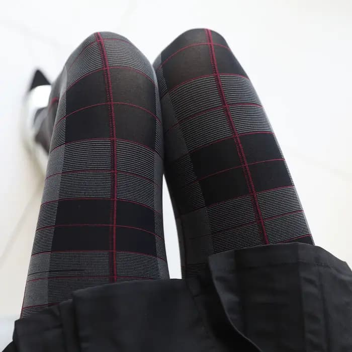 Collants à imprimé écossais tendance pour femmes, style collège, bas à carreaux classiques, rétro japonais, chaussettes sexy pour le bas du corps
