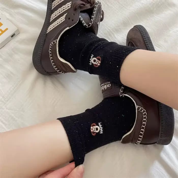 Chaussettes mi-tube en coton pour femmes