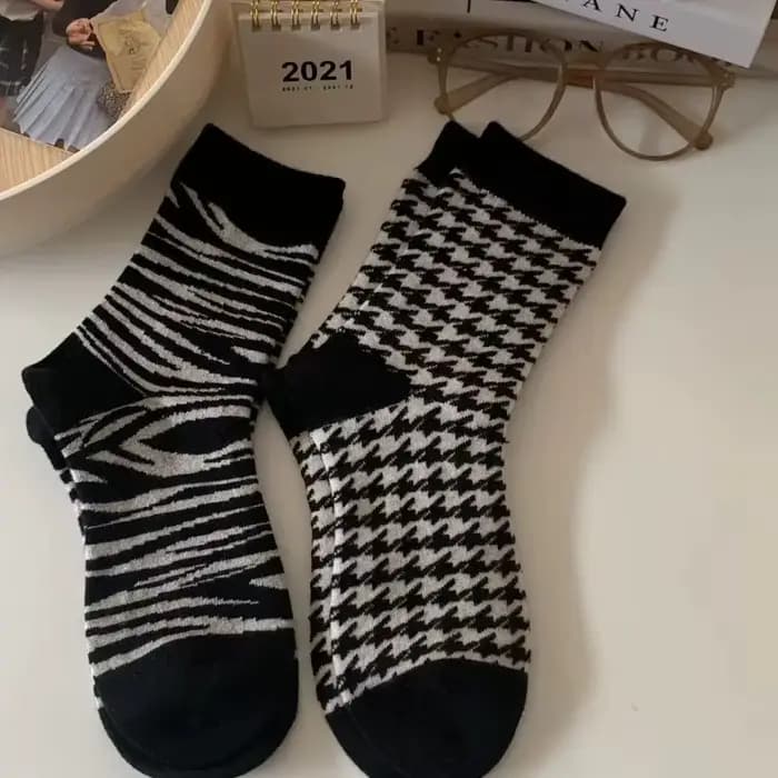 5 paires de chaussettes mi-mollet pour femmes