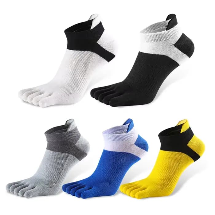 5 paires/lot été hommes chaussettes coton cinq doigts mâle