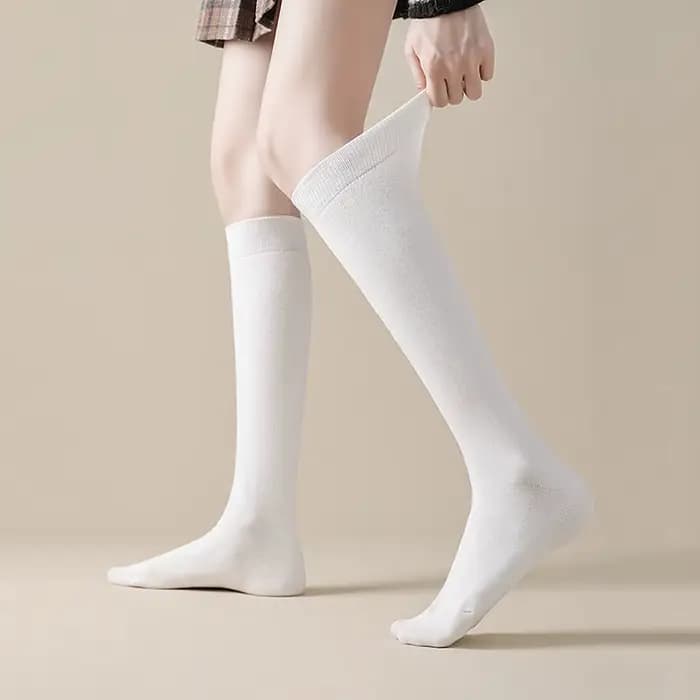 2 paires de chaussettes hautes pour femmes et filles