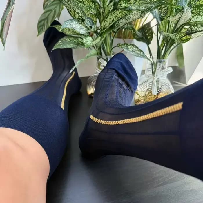 Chaussettes habillées montantes pour hommes, longues, douces, élastiques, en nylon, pour toutes les saisons, couleur unie, pour affaires et soirées
