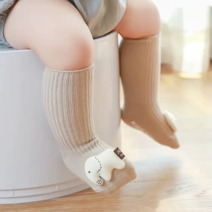 Chaussettes antidérapantes en coton pour bébé