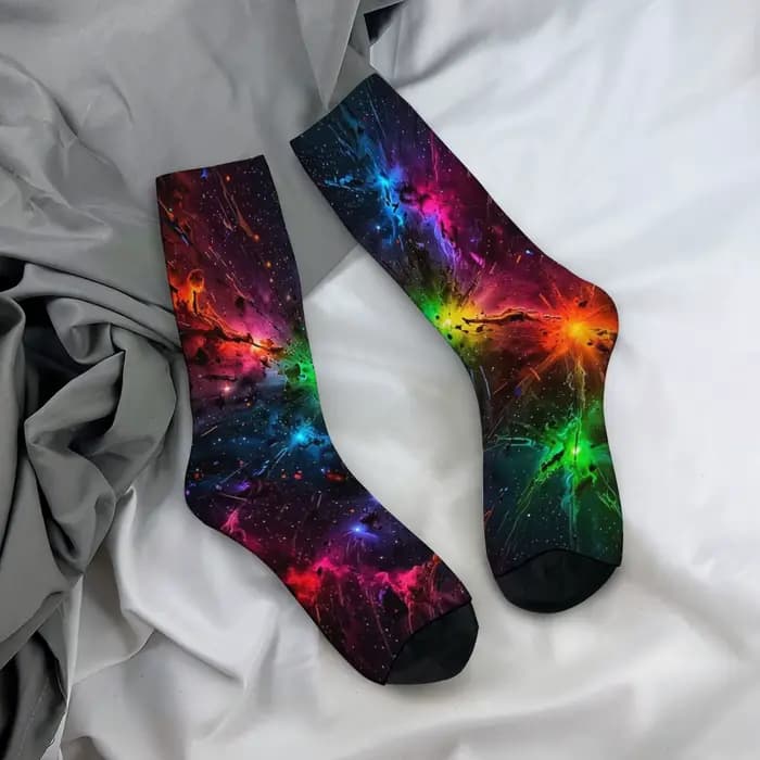 Cosmic Nebula Art Chaussettes pour hommes