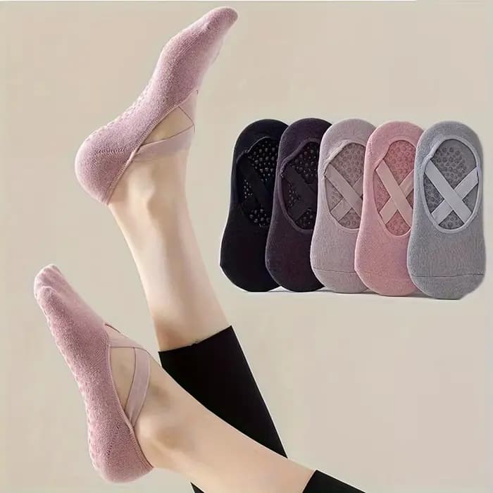 Chaussettes de yoga antidérapantes professionnelles pour femmes, 1/2/3/4/5 paires, pour fitness, exercice, pilates aérien
