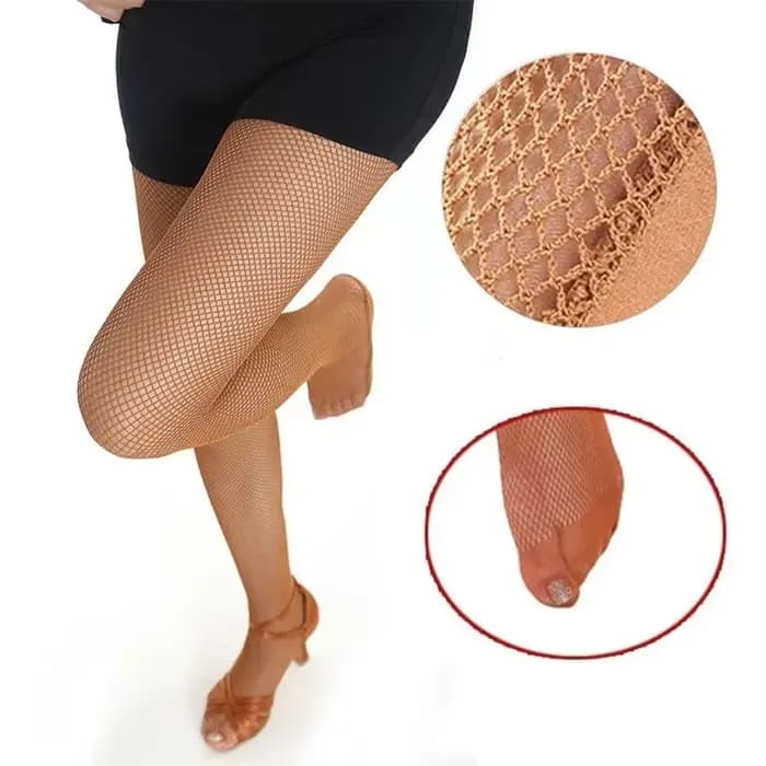 Collants résille grande taille femmes professionnel renforcé entrejambe et orteil danse latine collants Sexy bonneterie transparente pour danseuse
