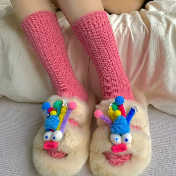 Chaussettes arc-en-ciel en coton pour femmes