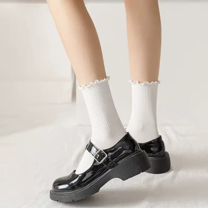 5 paires de chaussettes à volants pour femmes